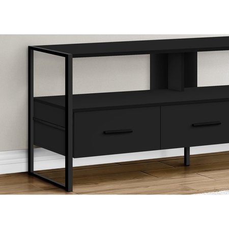 Monarch Specialties Tv Stand, 48 Inch, Console, Storage Drawers, Living Room, Bedroom, Laminate, Black I 2616